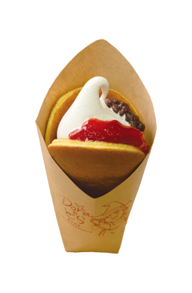 プレーン＆粒あん×いちごコンフィチュール＋ソフトクリーム