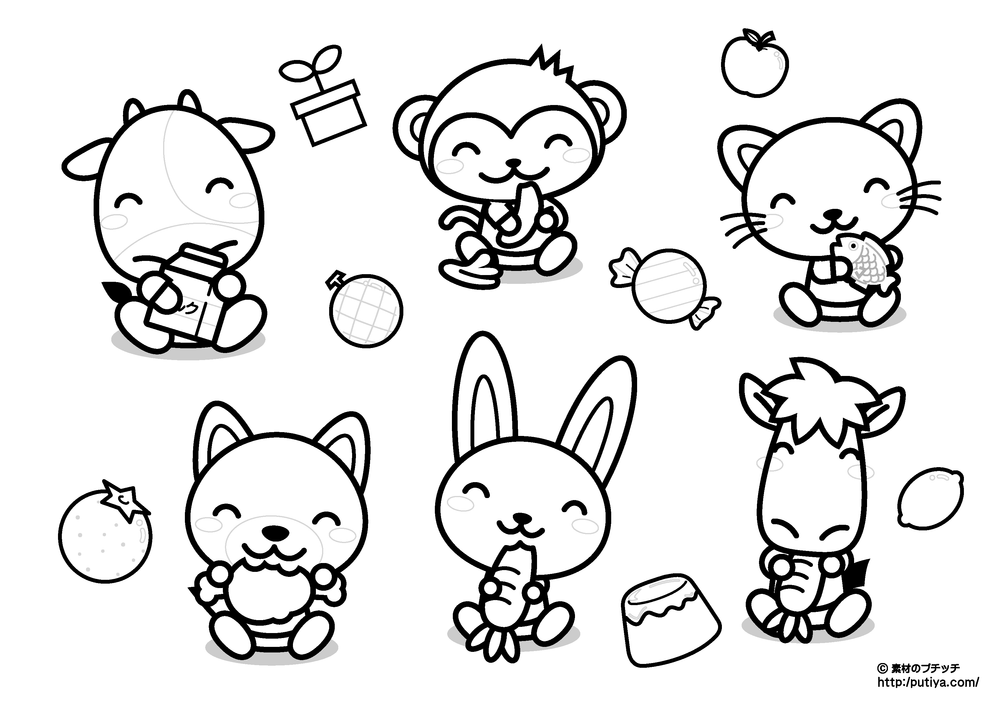 【最新】 動物 の 塗り絵 - 無料イラスト画像 - Wadaikey